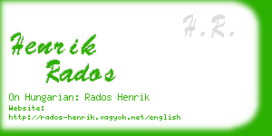 henrik rados business card